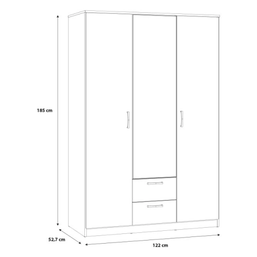 Szafa z lustrem 120 cm z szufladami NIKO Dąb Artisan